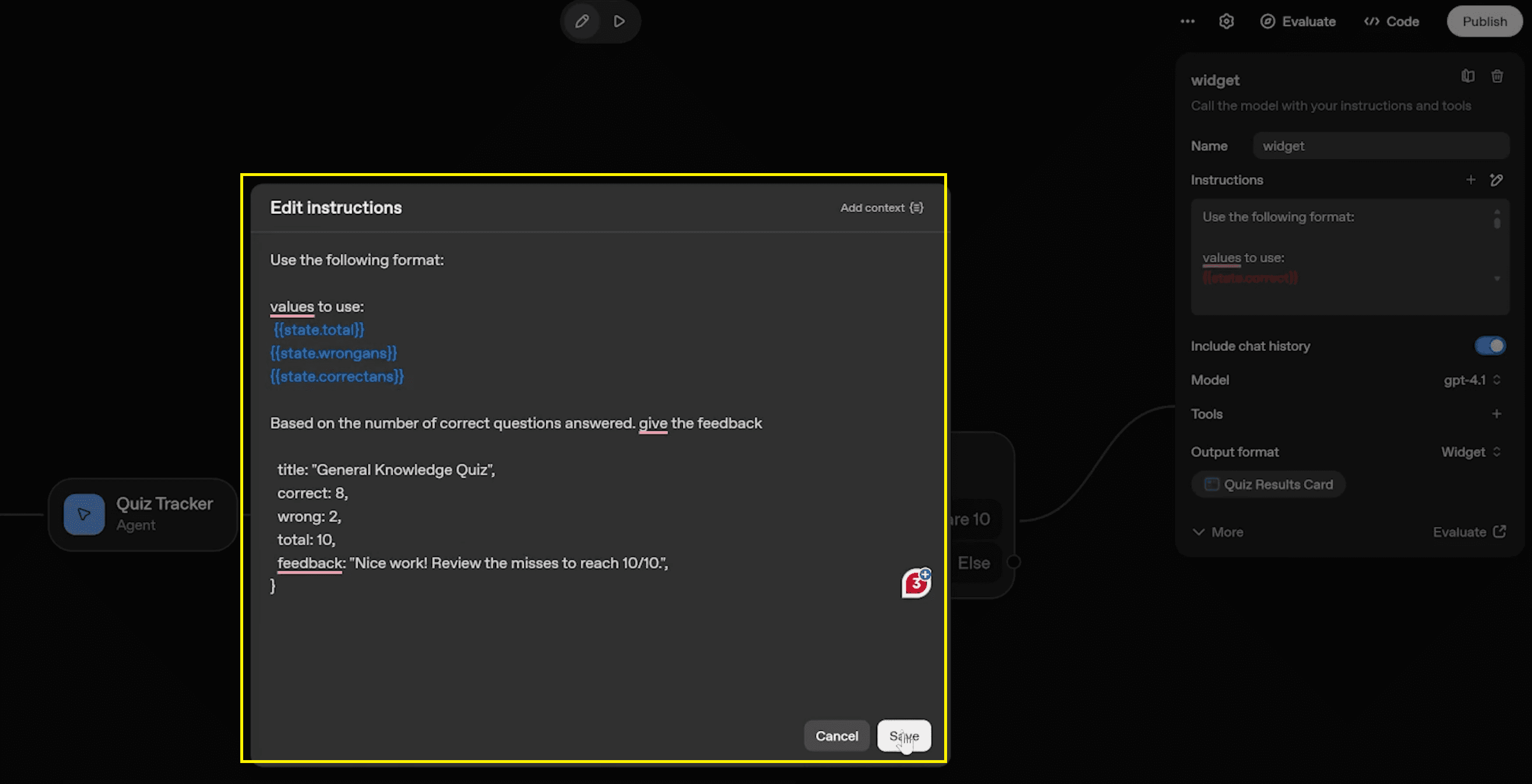 widget instructions