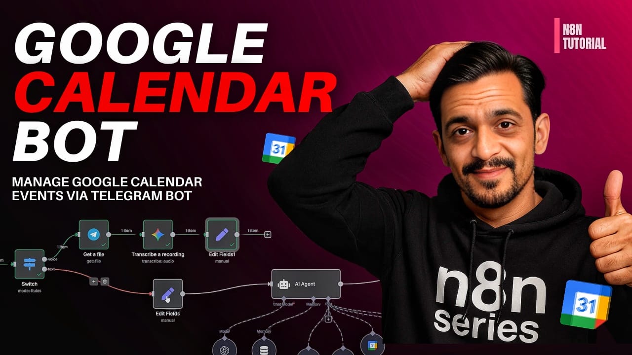 Telegram bot with google calendar in n8n