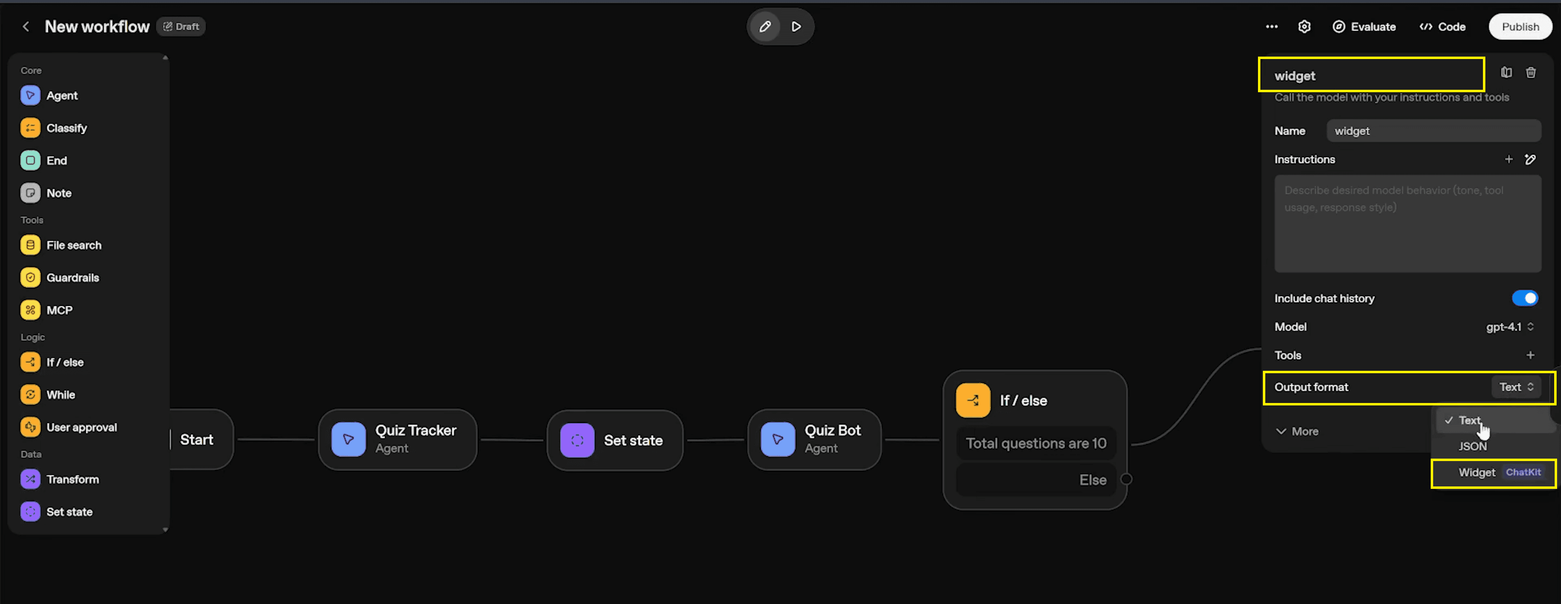 widget node