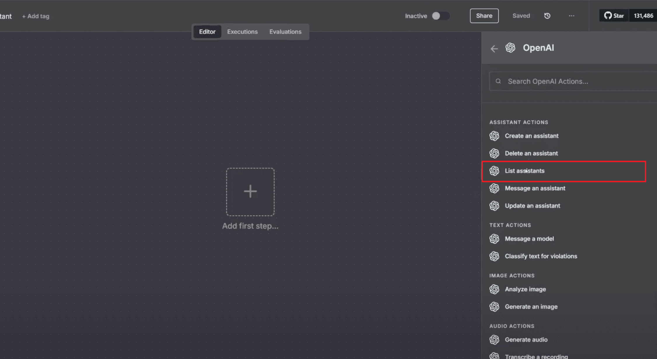list assistants - n8n tutorial