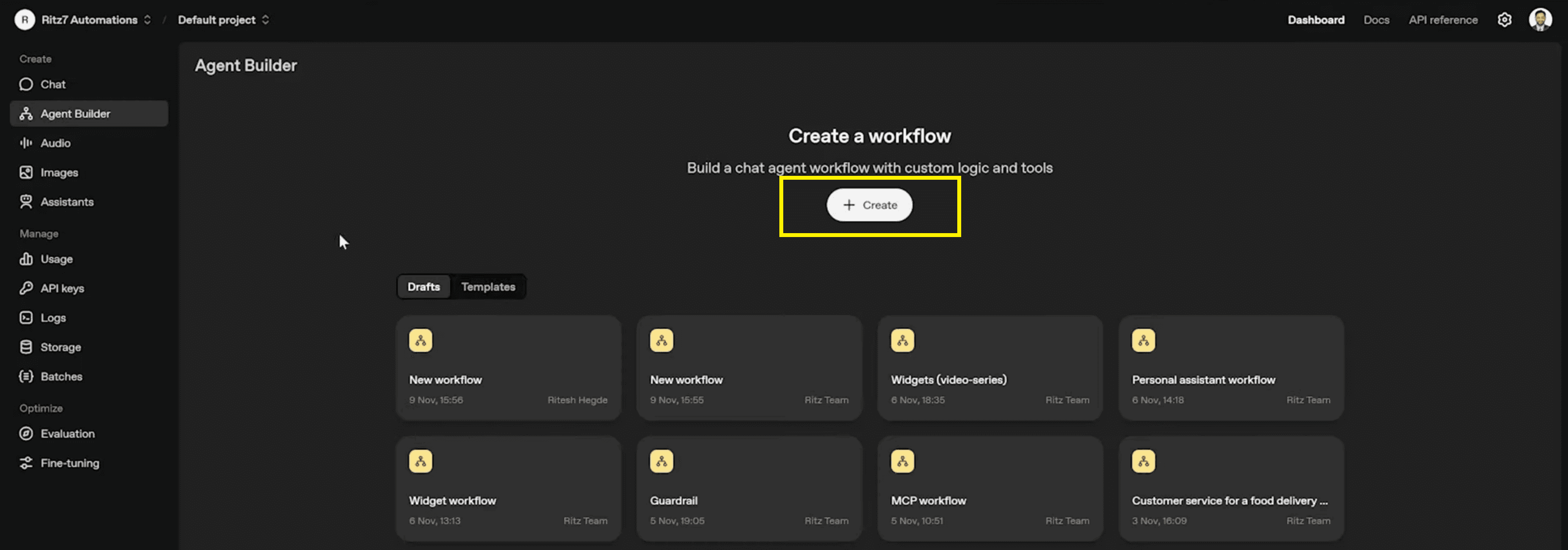 main canvas-create workflow