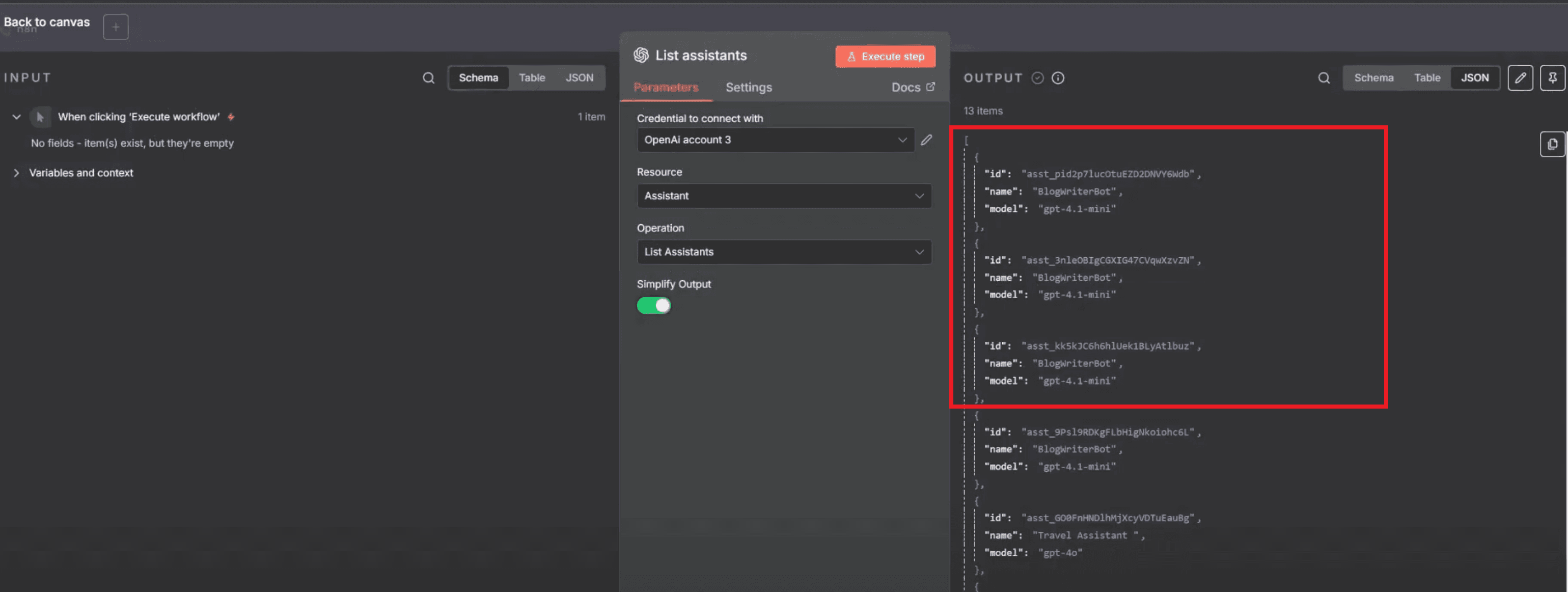 list your assistants