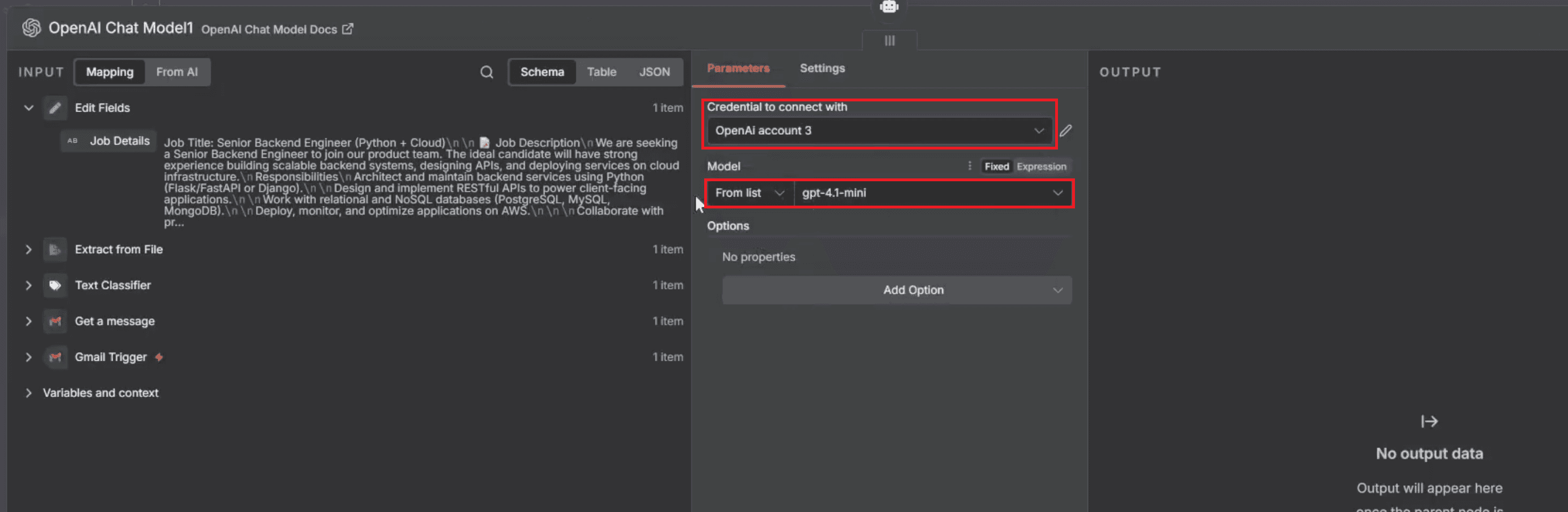 parameters of chat model
