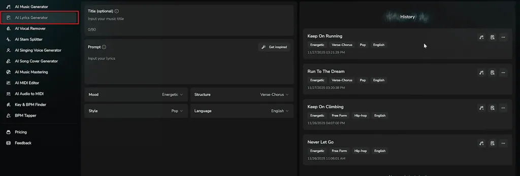  ai lyrics generator - use this lyrics t ogenerate ai music