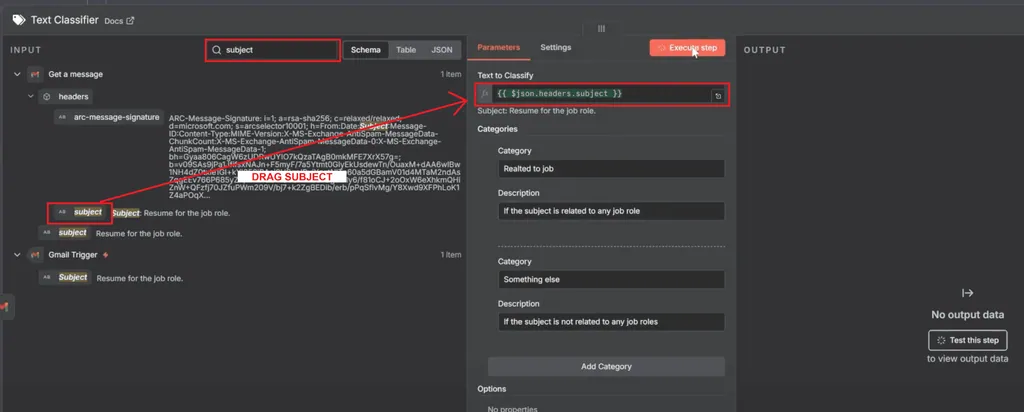 classify text as subject