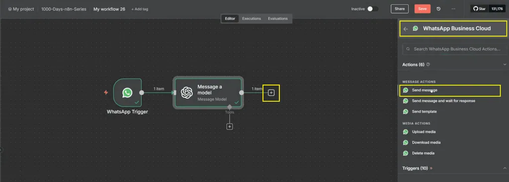 9. wa business cloud - send message